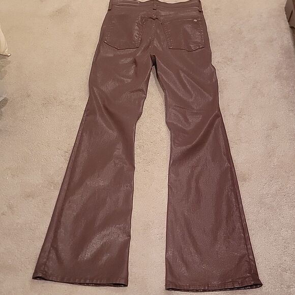 rag & bone Casey High Rise Flare Coated Denim Jeans Maroon Color Sz 29 - Picture 14 of 14